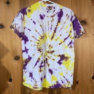 Gildan Purple and Gold tie-dye Tee